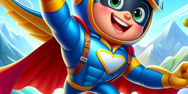 A cheerful airplane, Ledi, and his colorful friends embark on an adventurous mission in a vibrant, fantastical landscape.