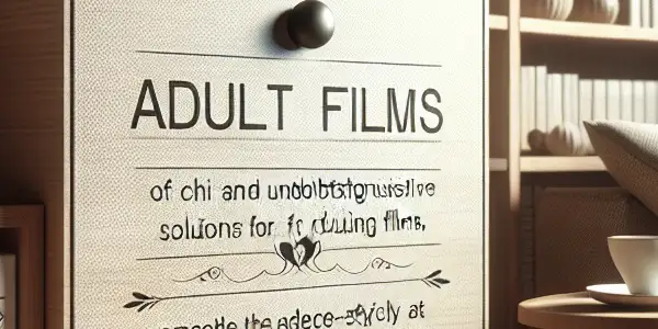 A discreet storage box resembling a book, containing adult film DVDs, in a cozy, modern living space.