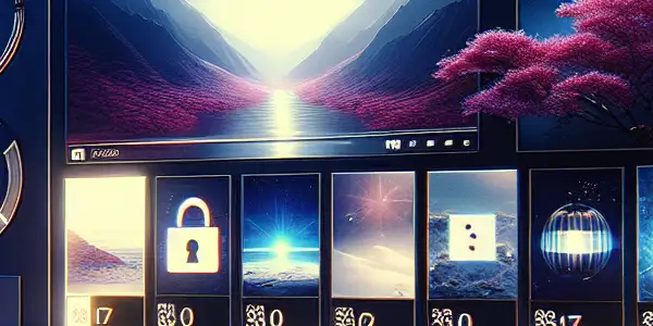 A serene digital platform showcasing vibrant thumbnails of adult films, emphasizing safety and privacy with secure elements.